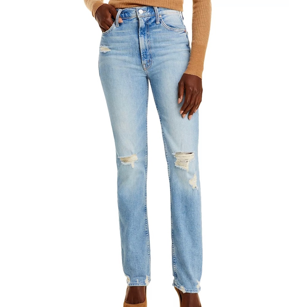 NWT Mother High Waisted Rider Skimp Slim Straight Jeans in The Confession sz 26